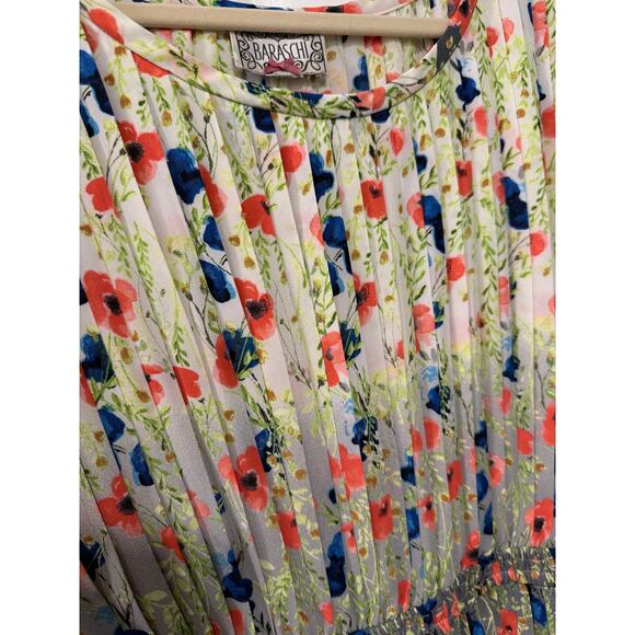 NEW! Anthropologie S Meadowlight Pleated Dress Fit&Flare Floral Elastic Waist - Picture 7 of 15